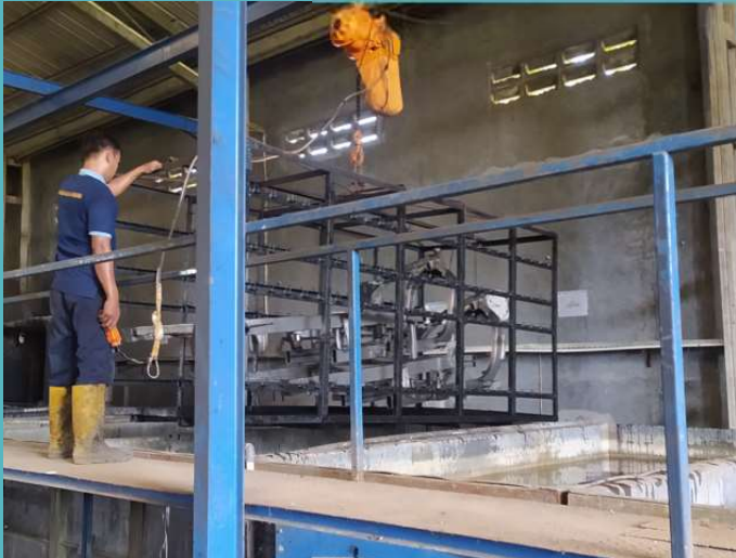 EDP Coating: Pembilasan dengan Air DI